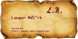 Langer Márk névjegykártya