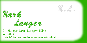 mark langer business card